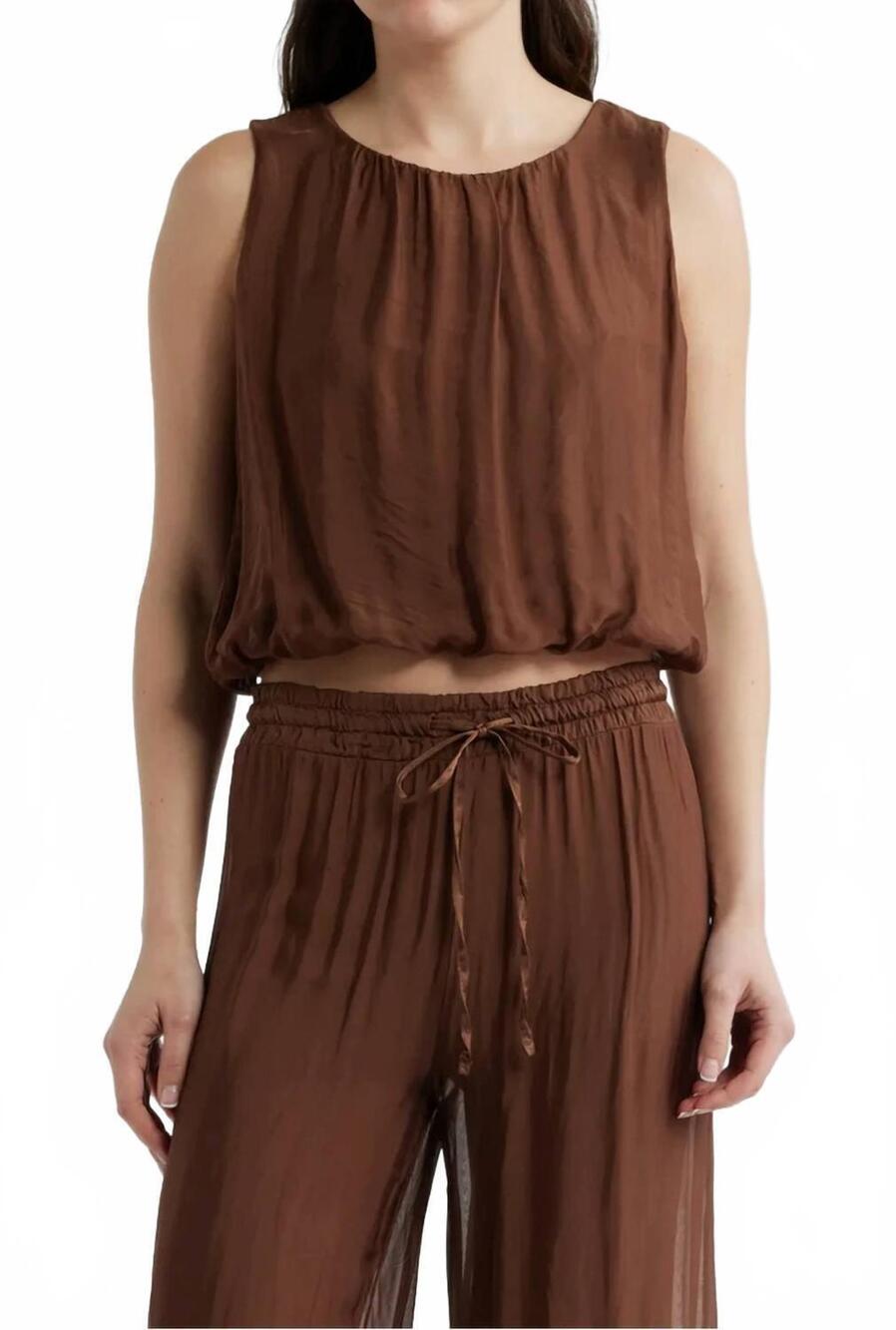 NEW DELUC strada top in chocolate